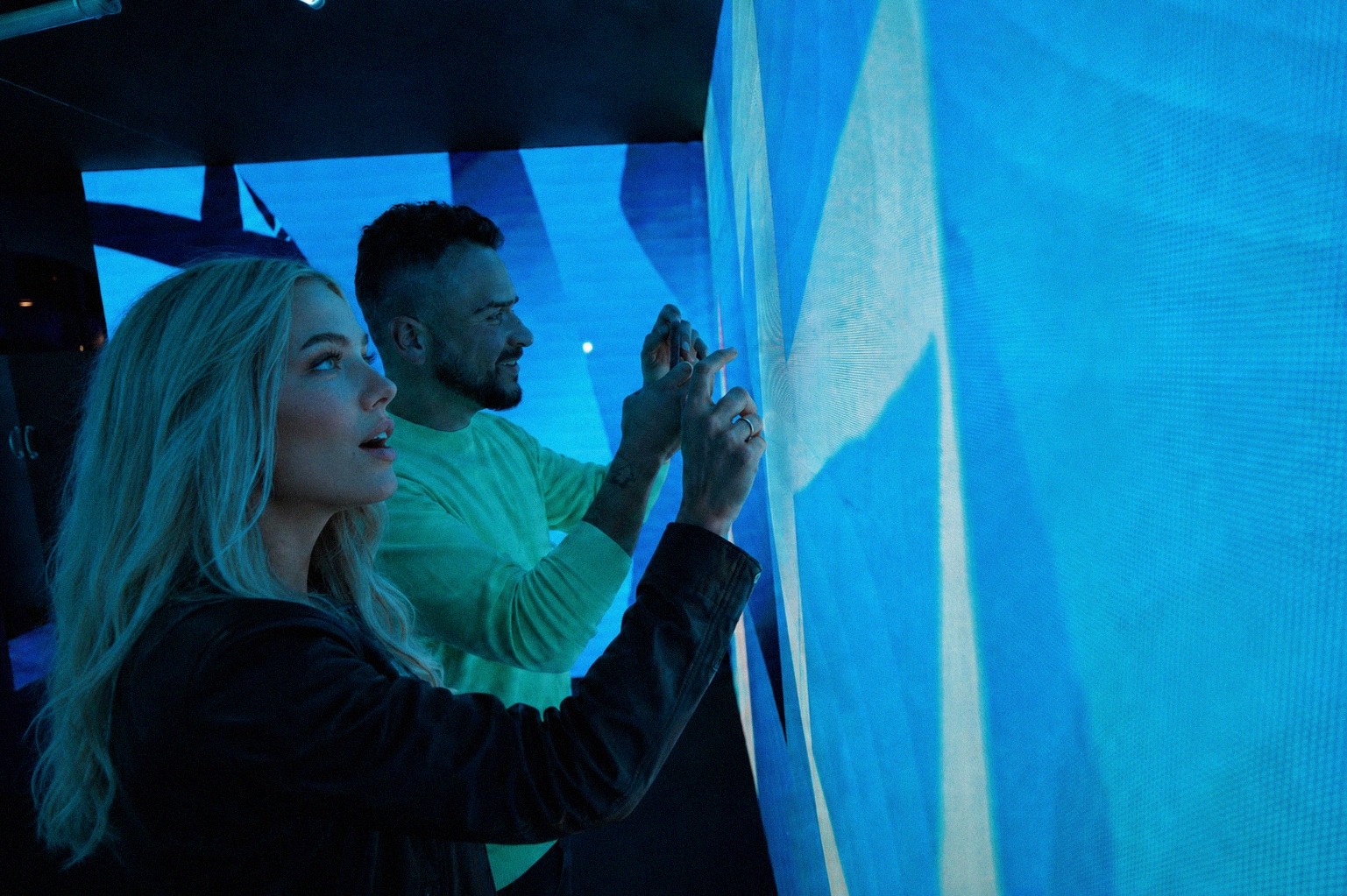 Couple interacting with the Bombay Sapphire installation at Vivid Sydney