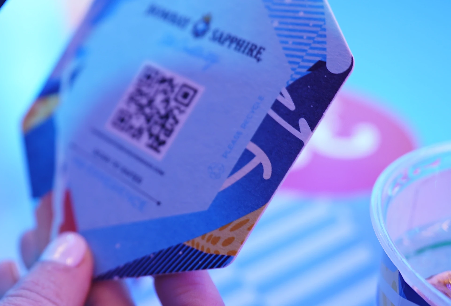 Bombay Sapphire QR coaster connecting the bar to the AR experience